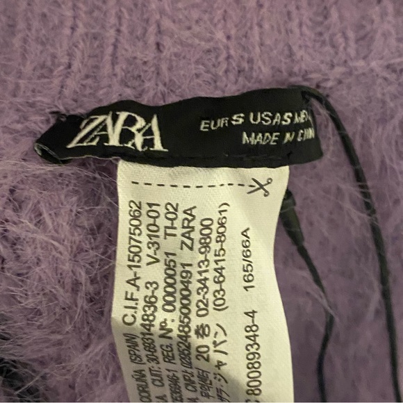 NWT Zara Fuzzy High Waisted Shorts in Lilac - Picture 5 of 8